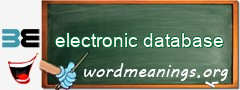 WordMeaning blackboard for electronic database